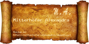 Mitterhöfer Alexandra névjegykártya